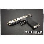 ปืนสั้นระบบแก๊สโบลว์แบล็ค รุ่น G35T3 สไลด์เงิน ท่อทอง WE ระบบ Semi- Full Auto
