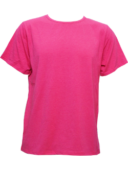 T-Shirt Cotton Spandex แขนสั้น สีชมพู