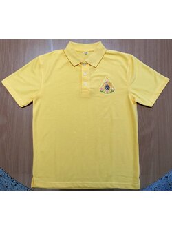 Polo Shirt TC Micro สีเหลือง ผู้ชาย ตราสัญลักษณ์ ร.๑๐ พระราชพิธีบรมราชาภิเษก พุทธศักราช ๒๕๖๒