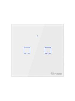 Sonoff T2UK 2 Gang (WiFi + RF 433 Mhz) White Touch Switch ( 1 Year Warranty )
