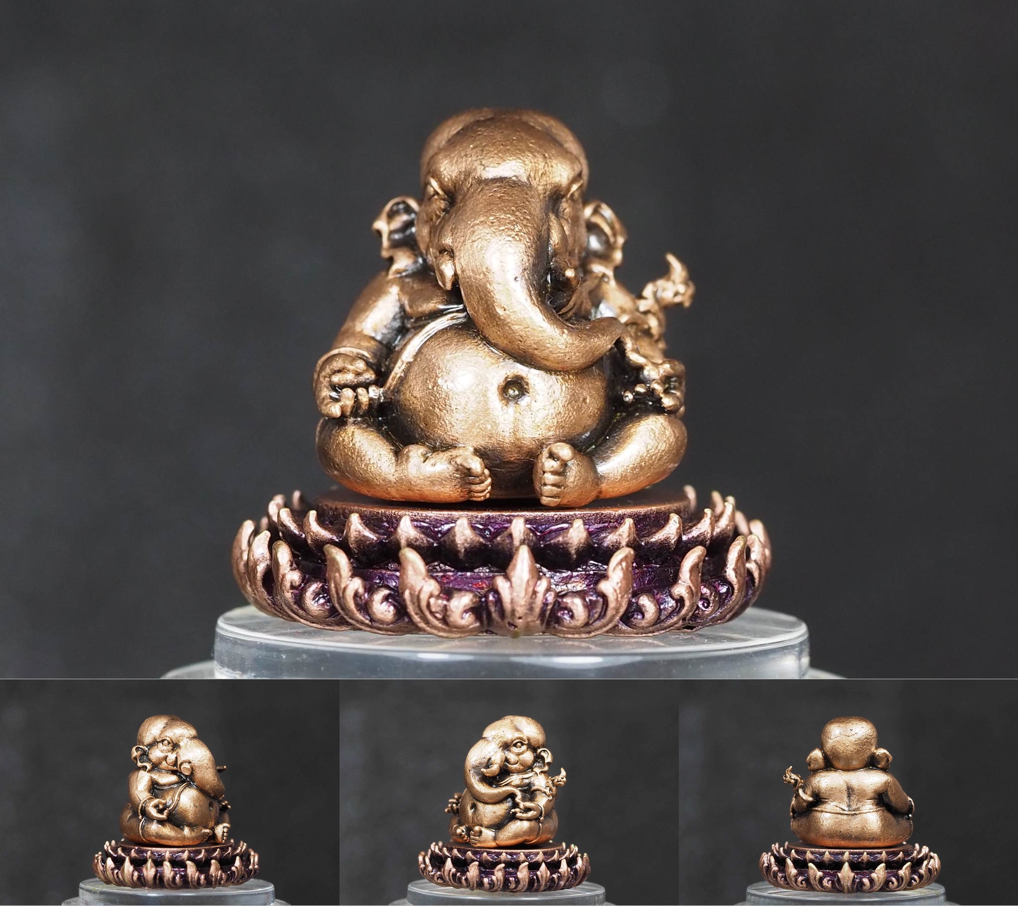 พระพิฆเนศประทับบนฐานบัว รุ่นสร้างโบสถ์ เนื้อสำริดซาติน