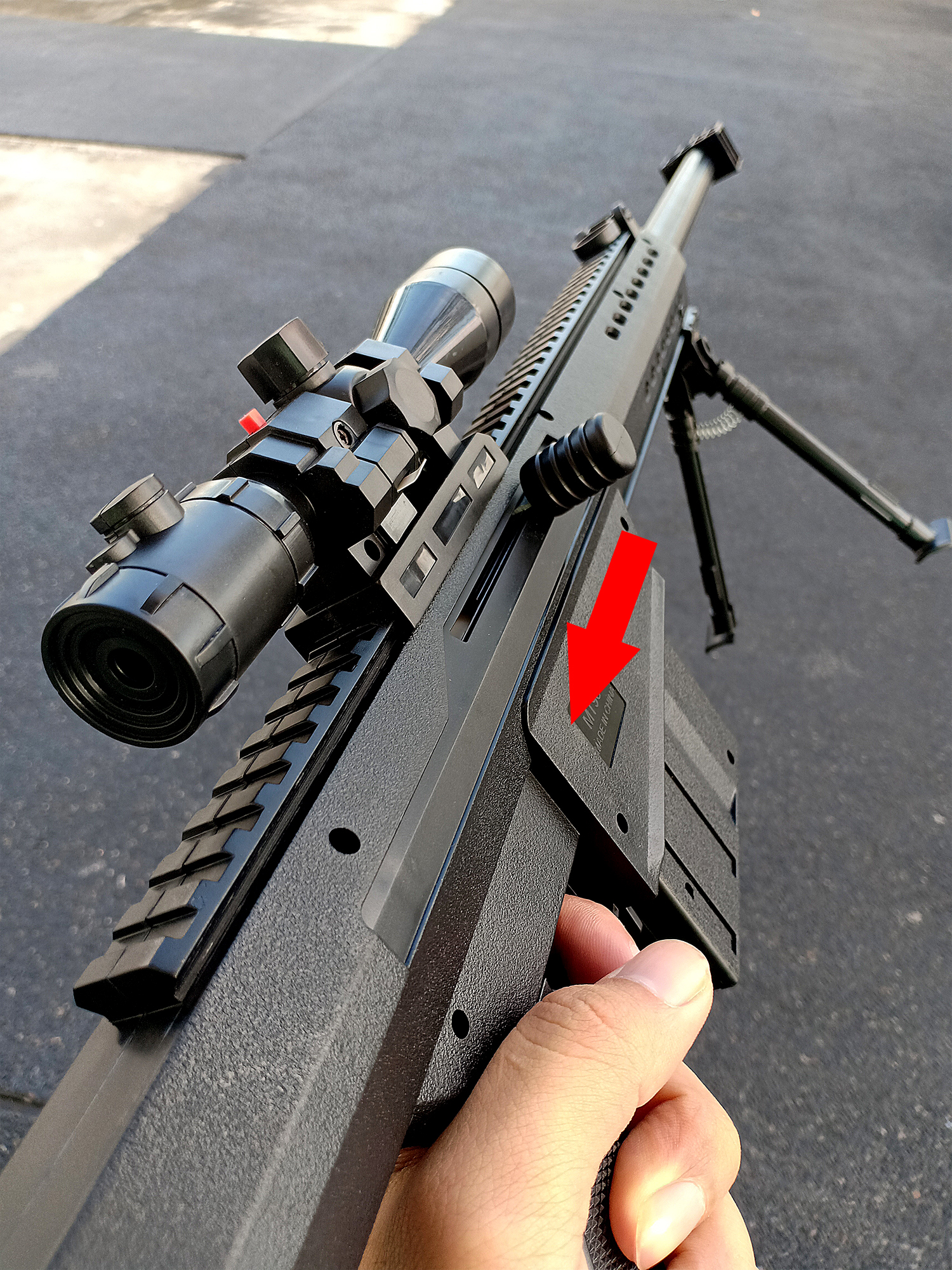 ปืนของเล่น ปืนอัดลม ทรงบาร์เลต สีดำ ขนาดยาว 90cm