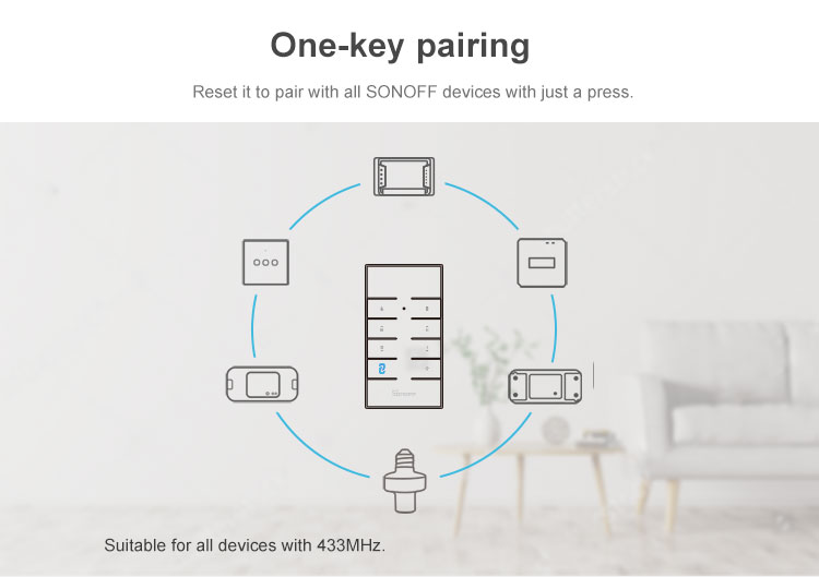 SONOFF RM433 Remote Controller 8 ปุ่ม พร้อมฐานวาง ครบชุด