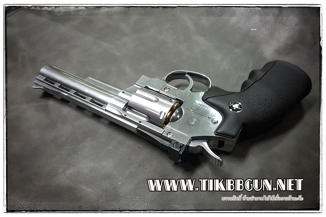 ปืนลูกโม่ ระบบแก๊ส Co2 Wingun708 Silver ขนาด 4 นิ้ว