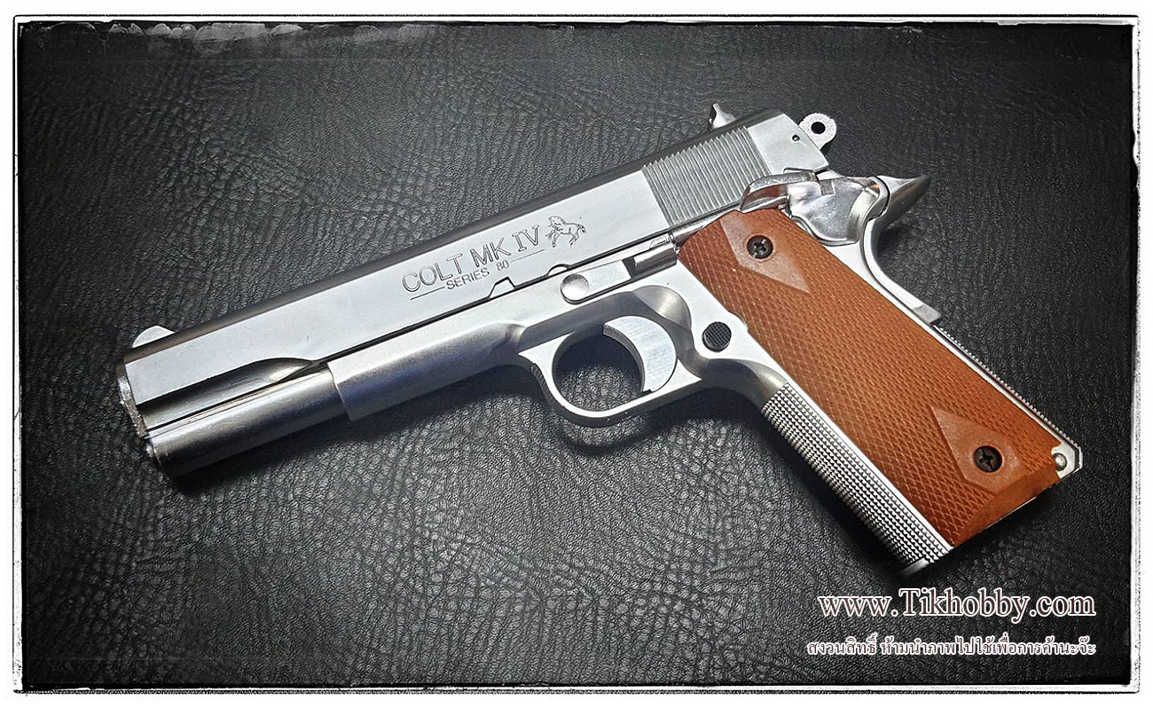 ปืนอัดลมแบบชักยิงทีล่ะนัด 1911 MK IV (Silver) KWC งานใต้หวัน