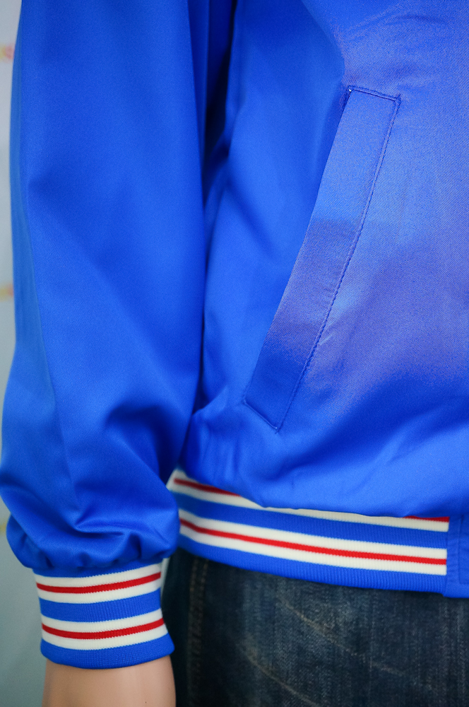 College Jacket เสื้อแจ็คเก็ตสีน้ำเงินสไตล์วัยรุ่น