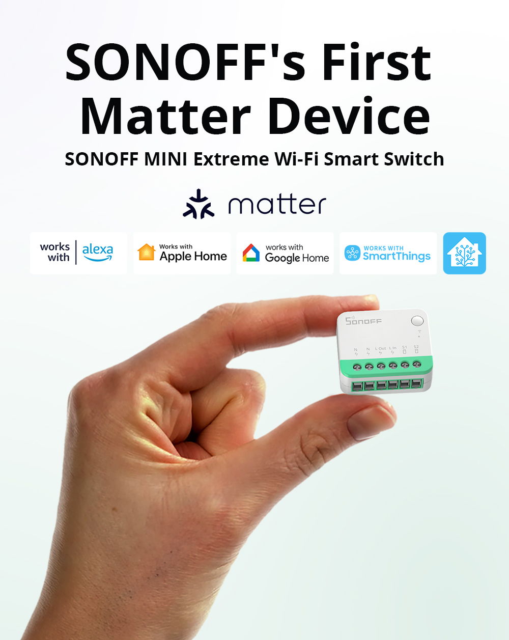 SONOFF MiniR4M Extreme Wi-Fi Smart Switch (Matter-enabled)