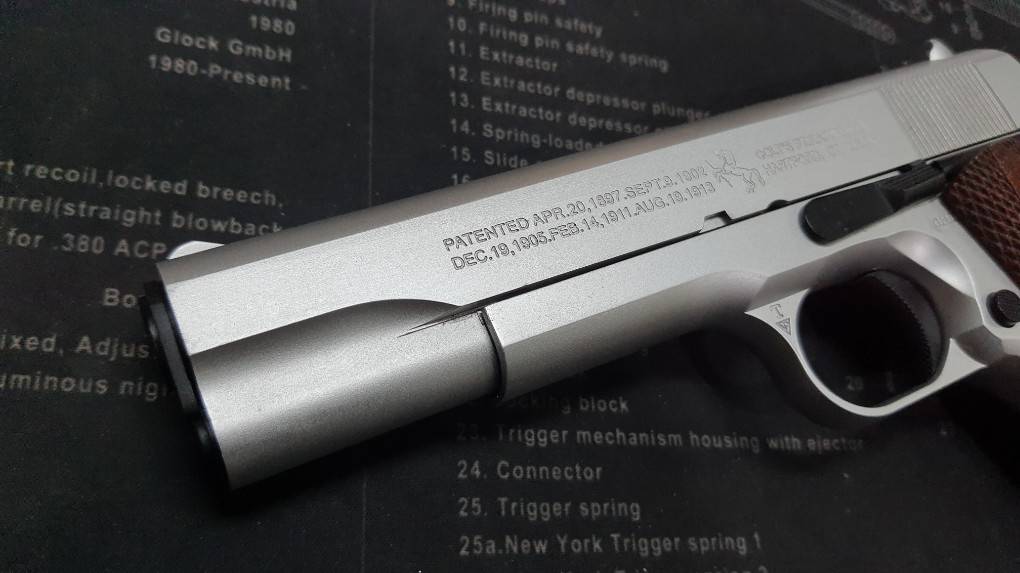 (มือ2) ปืนสั้น 1911 Silver มีมาร์คกิ้ง รุ่นR31 งานArmy สภาพสวย