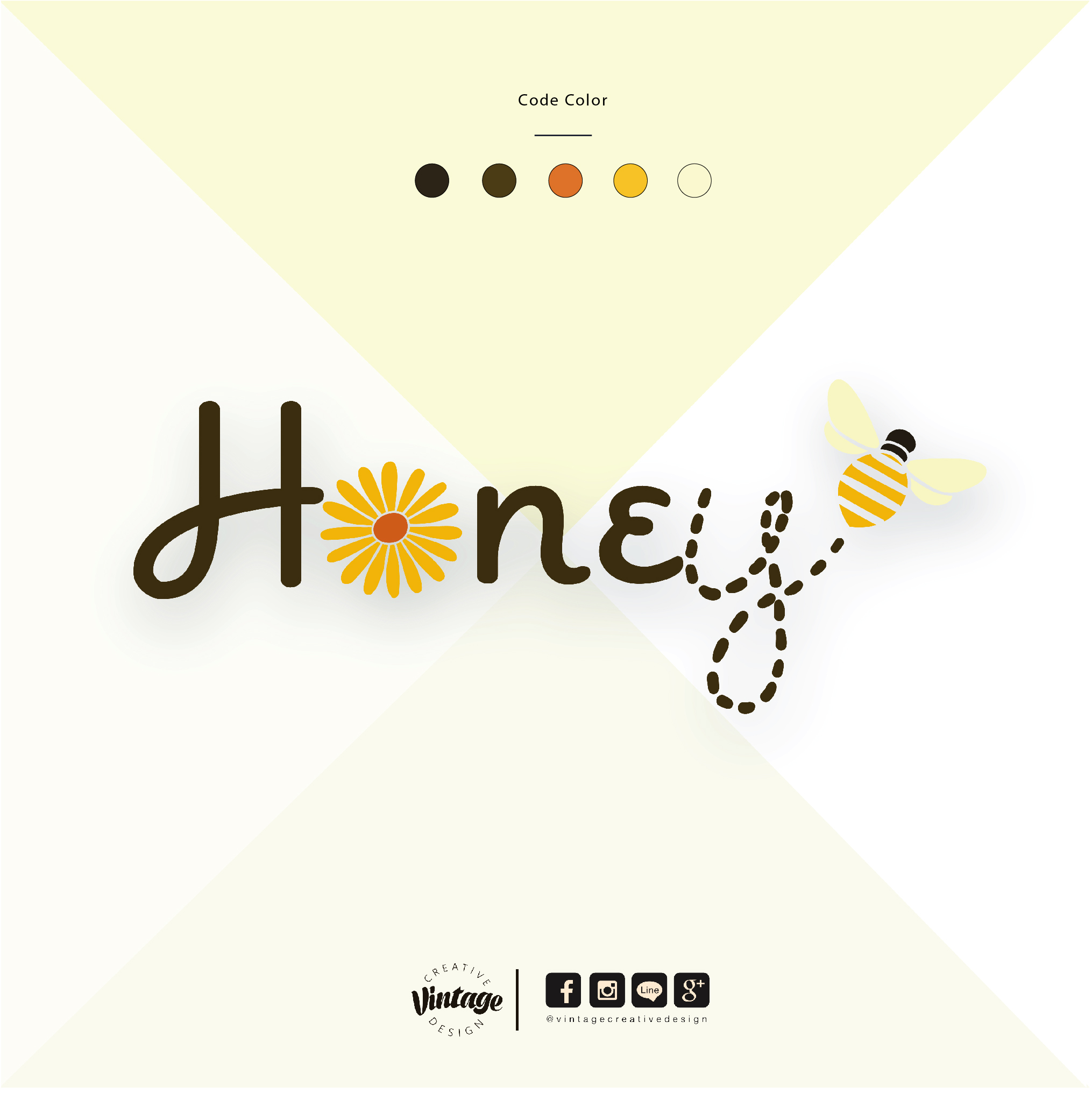 ออกแบบโลโก้ ร้านHoney ร้านอาหารและเครื่องดื่ม