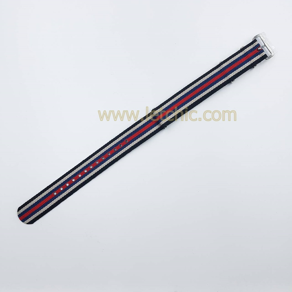 สายนาฬิกา ผ้านาโต้ สีดำ เทา น้ำเงิน แดง