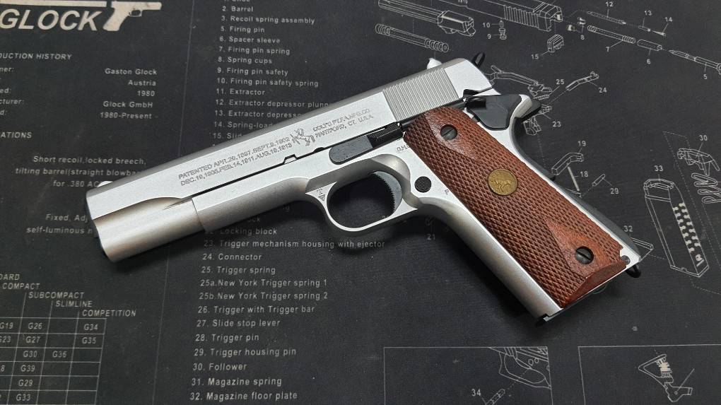 (มือ2) ปืนสั้น 1911 Silver มีมาร์คกิ้ง รุ่นR31 งานArmy สภาพสวย