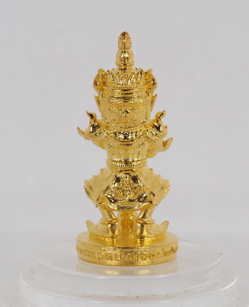 ท้าวเวสสุวรรณ รุ่น เศรษฐีเงินล้าน ขนาดสูง 3.5 ซม. เนื้อโลหะกะไหล่ทอง หลวงพ่อเงิน วัดบ้านอ้อ จ.นครราชสีมา