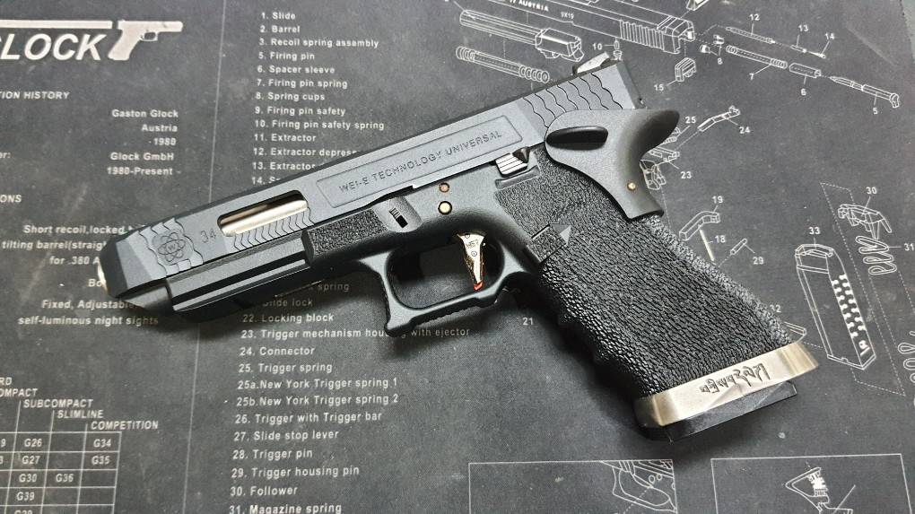 (มือ2) ปืนสั้น Glock34 T5 G-Force สีดำ สไลด์ดำ ท่อเงิน งานWE สภาพสวย