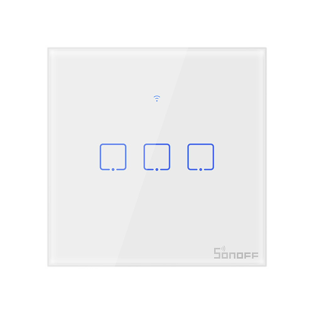 Sonoff T2UK 3 Gang (WiFi + RF 433 Mhz) White Touch Switch ( 1 Year Warranty )