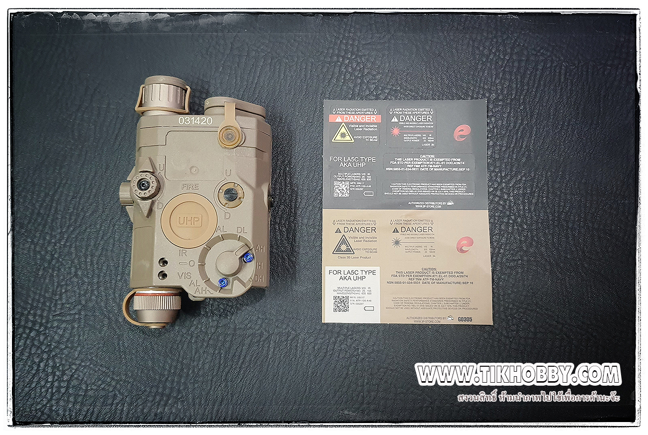 กล่องแบต PEQ15 เลเซอร์สีเขียว+ไฟฉาย+ฟังก์ชั่น IR + สวิทช์หางหนู สี DEดิดราง (ปรับเลเซอร์ได้)