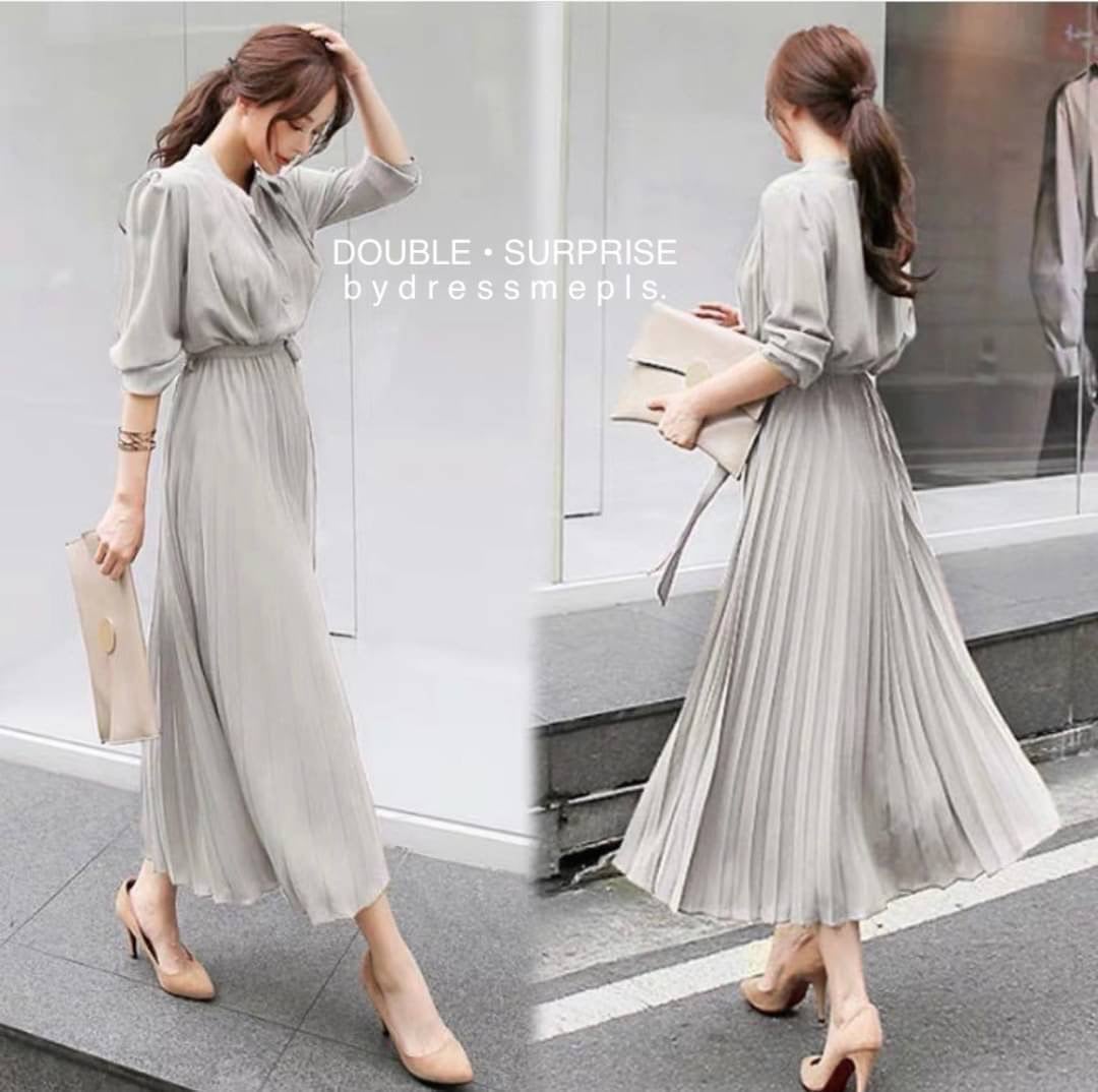 ชุดดำ เดรสสีดำMAXI DRESS แขนยาว เรียบๆแต่ดูดี