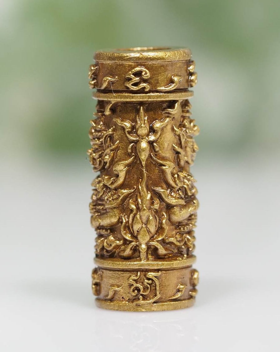 ตะกรุดท้าวเวสสุวรรณทวิพัตร์(หน้าเทวดา และ หน้ายักษ์) รุ่นเศรษฐีบูชาครู เนื้อทองระฆังซาติน