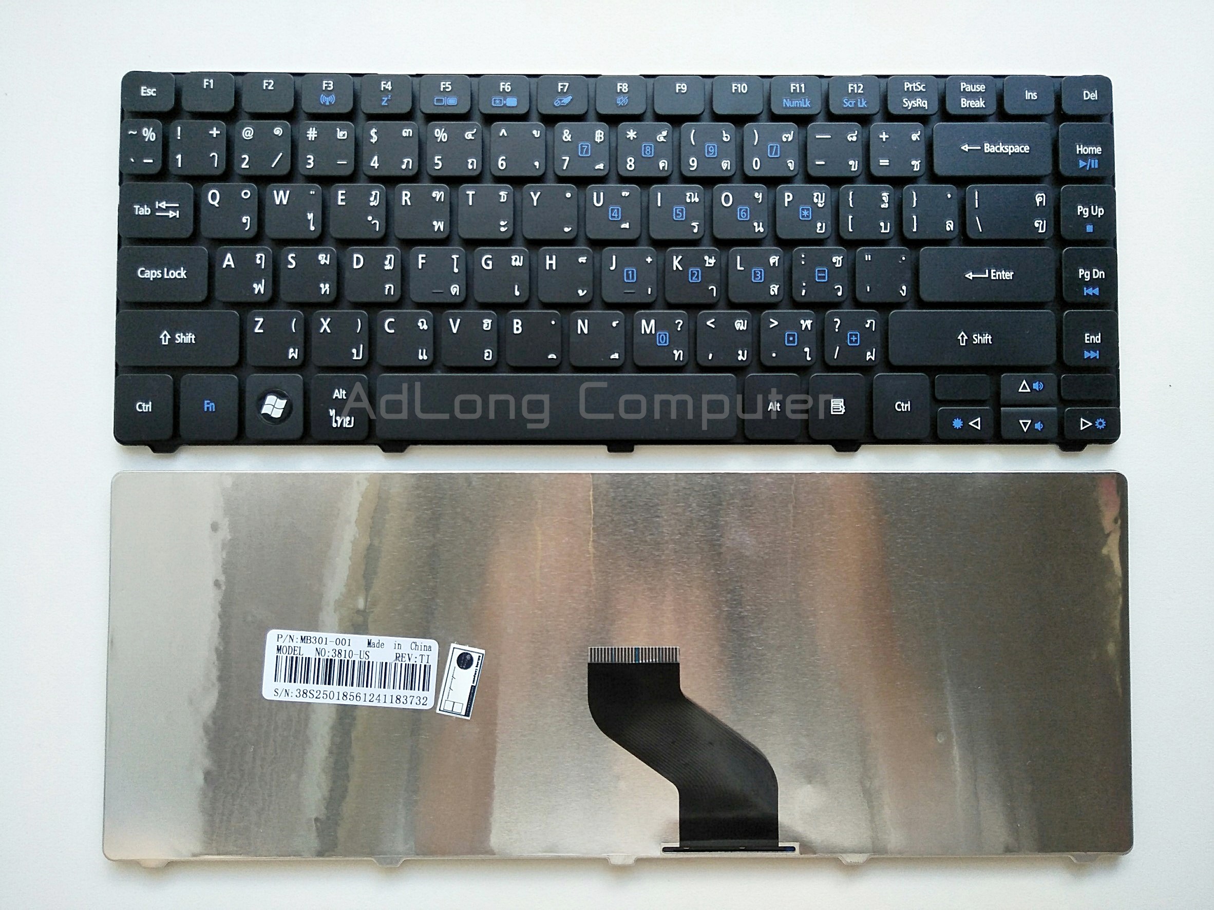 คีย์บอร์ด ACER ASPIRE 3810 4535 4736 4741 4743 4745 4551 4552 4349 4750 4752 4810 4820 4540 4740 EMACHINE D640 D732