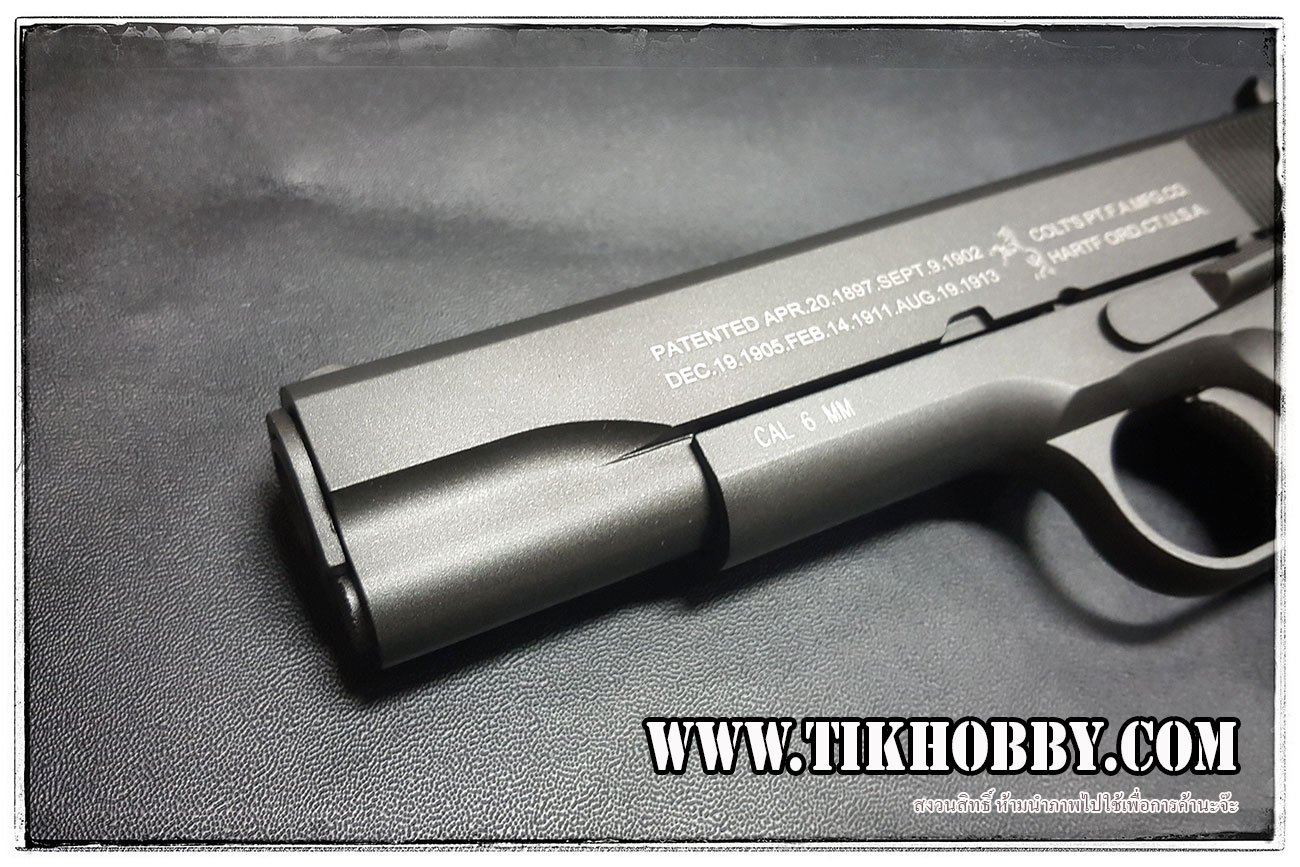 ปืนระบบแก๊สโบลว์แบ๊ค รุ่น M1911A1 สีดำ ระบบCo2 KWC