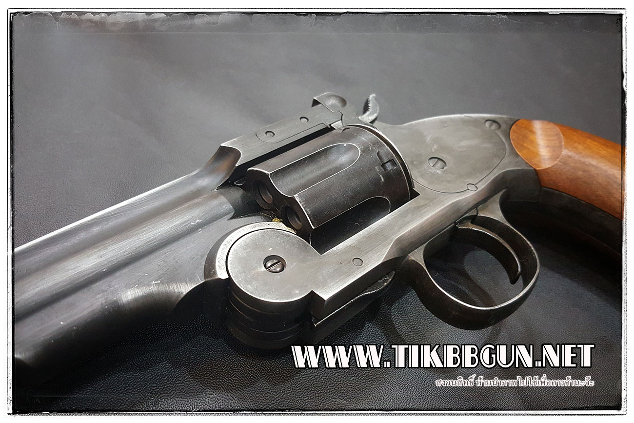 ปืนลูกโม่ คาวบอย Major3 1877 สีดำ ปัดสีเก่า ระบบ Co2