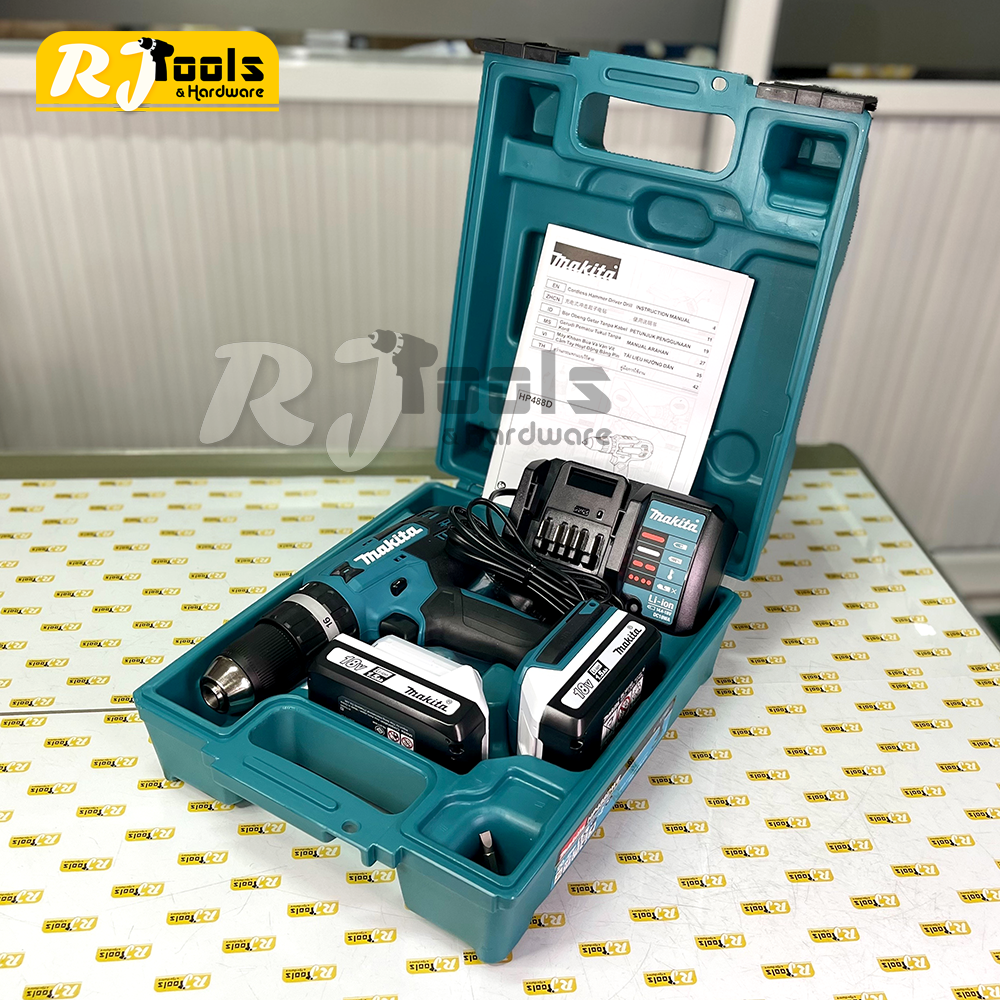 ใหม่! รุ่นประหยัด 18V MAKITA สว่านกระแทกไร้สาย Li-ion G-TYPE รุ่น HP488DWE (แทน HP457DWE)