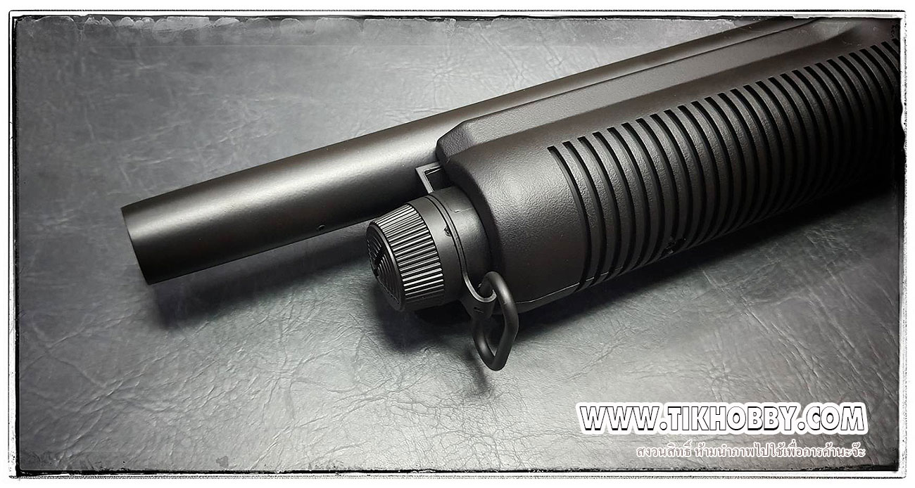 ปืนลูกซองชักสปริง CM350 ลำกล้องสั้น สีดำ รุ่นประหยัด แถมปลอก1นัด