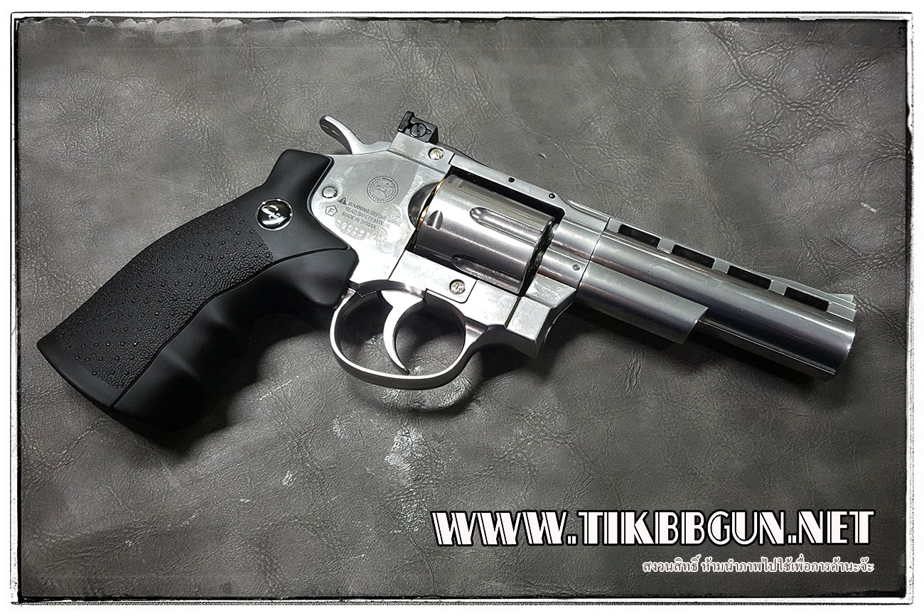 ปืนลูกโม่ ระบบแก๊ส Co2 Wingun708 Silver ขนาด 4 นิ้ว