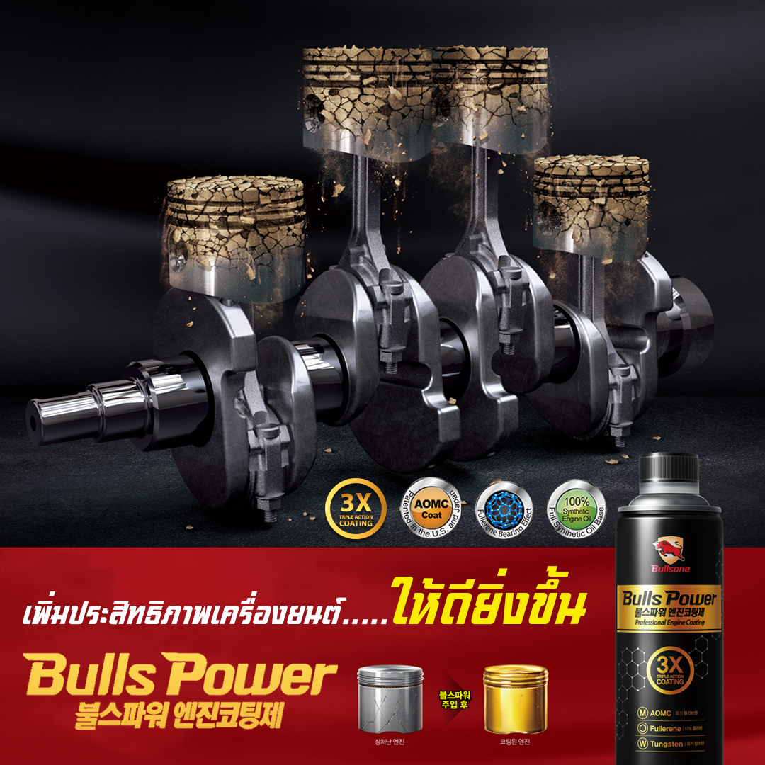 Bullsone [ชุดสุดคุ้ม] สารเคลือบเครื่องยนต์ 1 ขวด&น้ำยาล้างหัวฉีดเบนซิน 1 ขวด