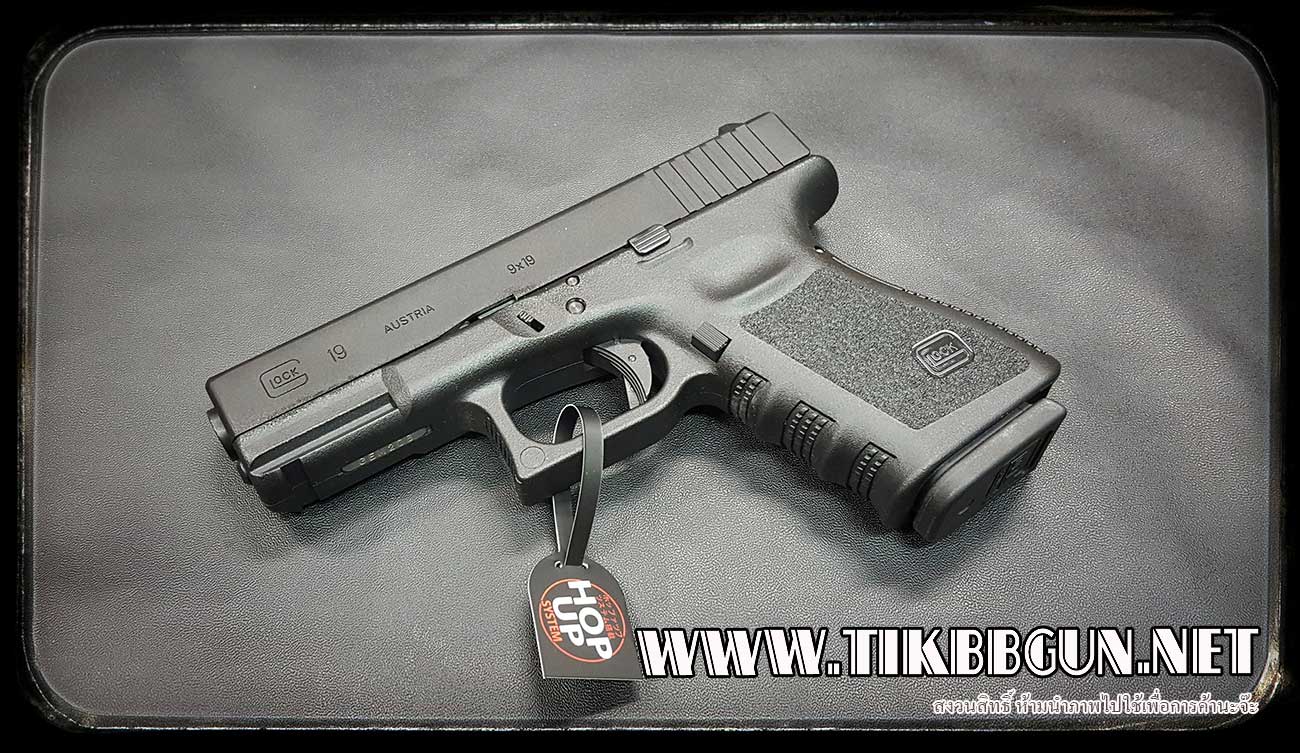 ปืนอัดลม(ปืนระบบแก๊ส) รุ่น Glock 19 ของ SAA (VFC)สไลด์เหล็ก มาร์คกิ้งครบ