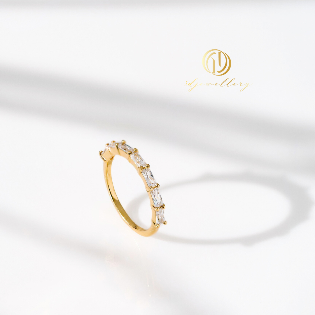 1D Jewellery แหวนเงินแท้ 925 ชุบโรเดียม ฝังเพชรสวิส(CZ) ✨ Timeless Elegance ✨ สวยหรู ดูดีเกินต้าน