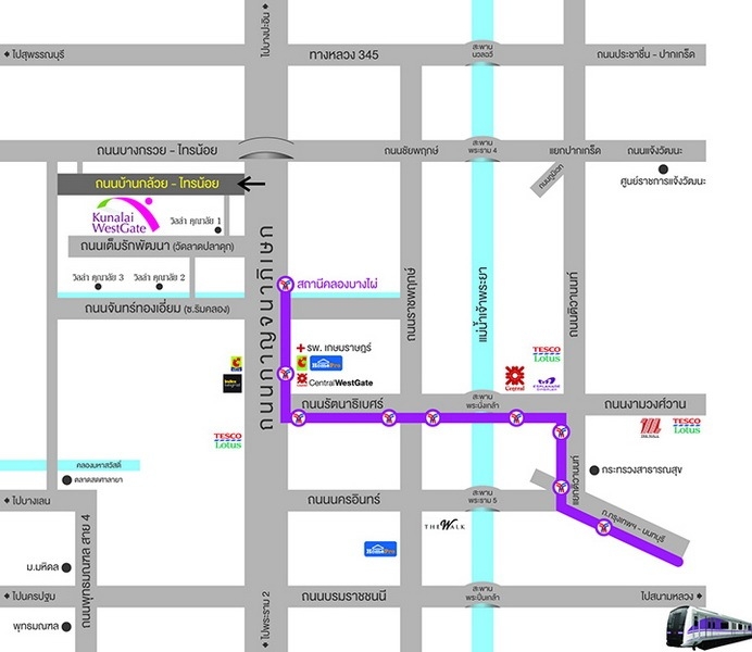 ให้เช่าบ้าน คุณาลัย เวสต์เกท ถนนบ้านกล้วย-ไทรน้อย (รหัสทรัพย์ KC212249)