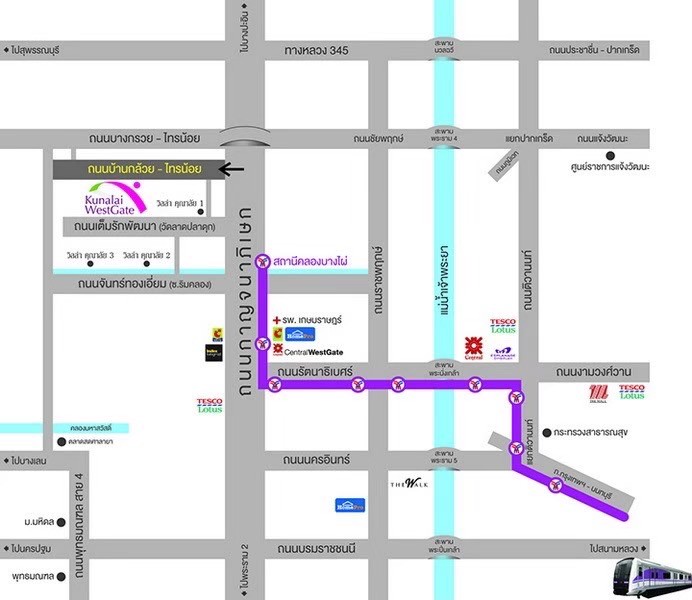 ให้เช่าบ้าน คุณาลัย เวสต์เกท ถนนบ้านกล้วย-ไทรน้อย (รหัสทรัพย์ KC212250)