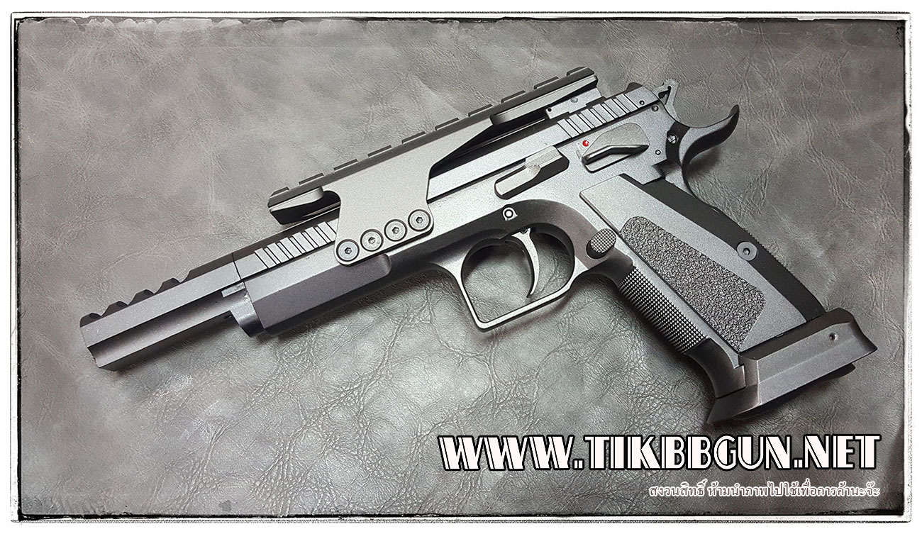 ปืนระบบแก๊สโบลว์แบ็ค รุ่น CZ75 Competition มีราง (ระบบco2) KWC