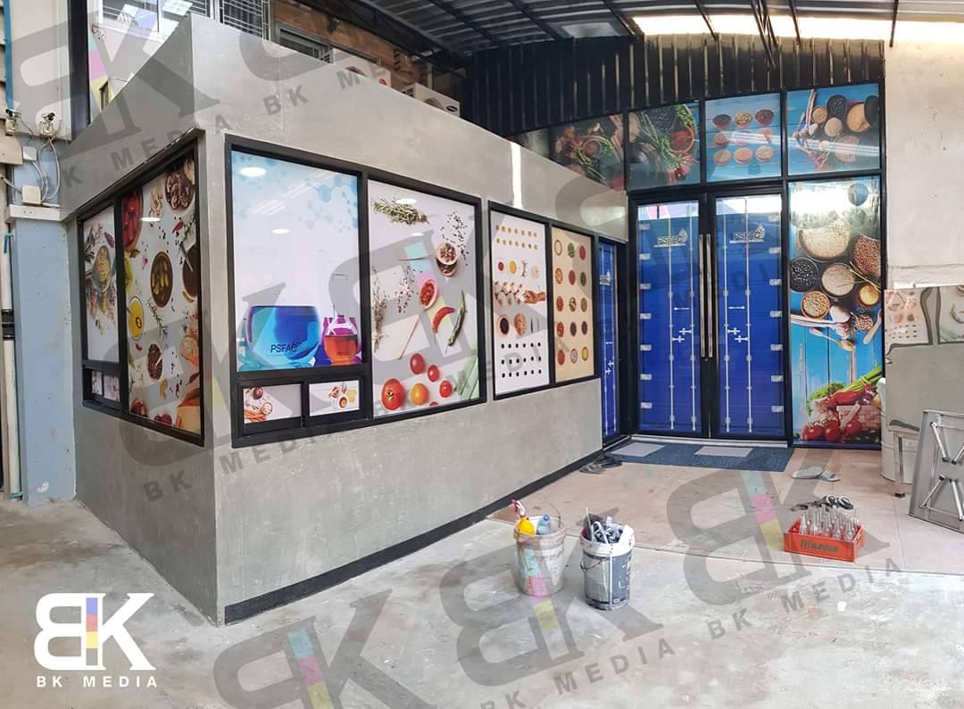 สติกเกอร์ ตกแต่งกระจก ร้านค้า บริษัท