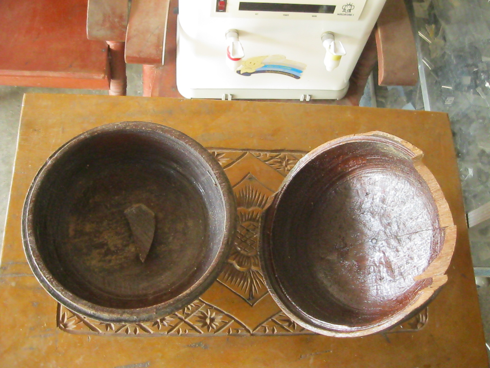 หม้อไม้โบราณ ใส่ของเครื่องใช้ (4530)