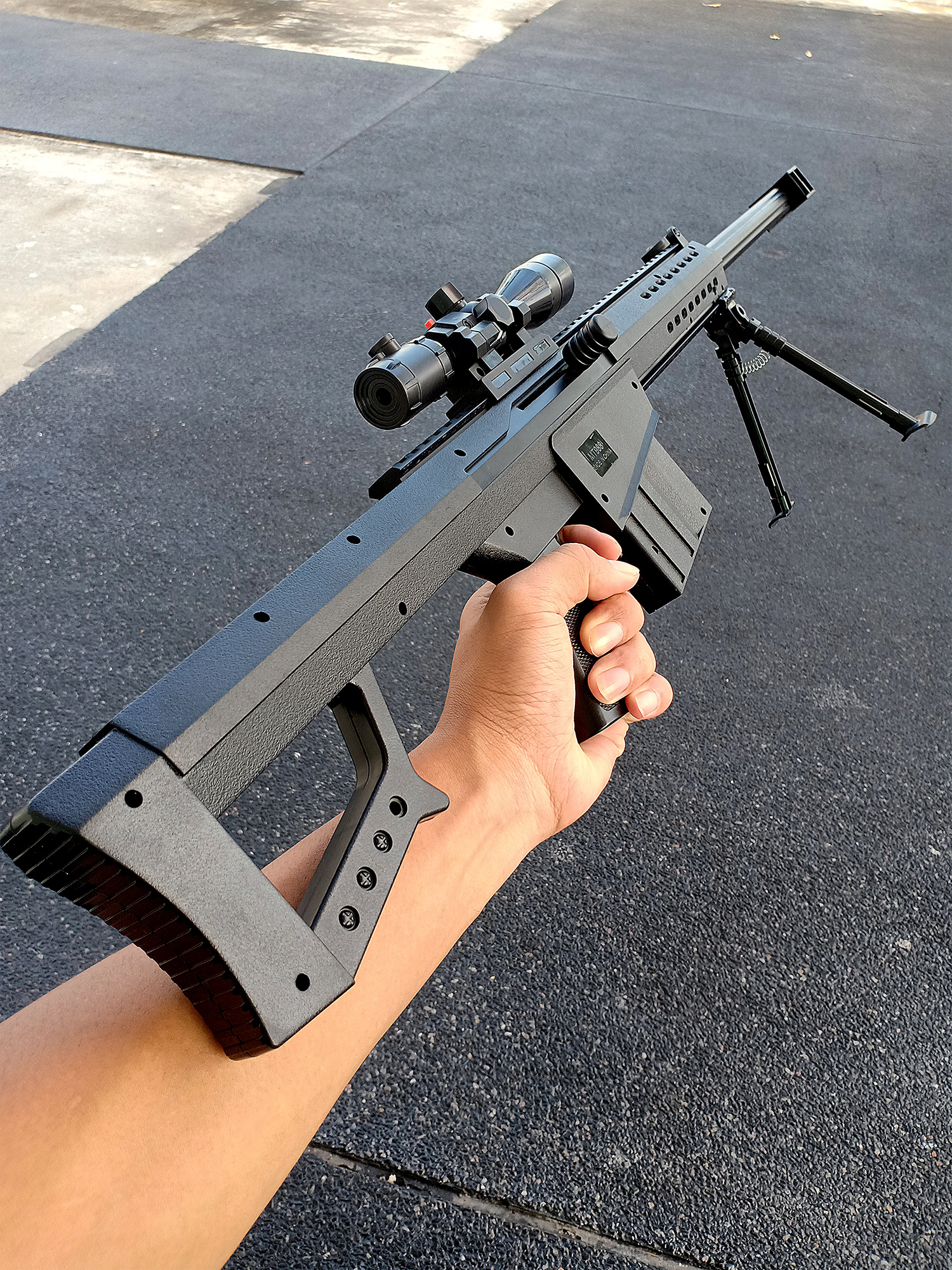 ปืนของเล่น ปืนอัดลม ทรงบาร์เลต สีดำ ขนาดยาว 90cm