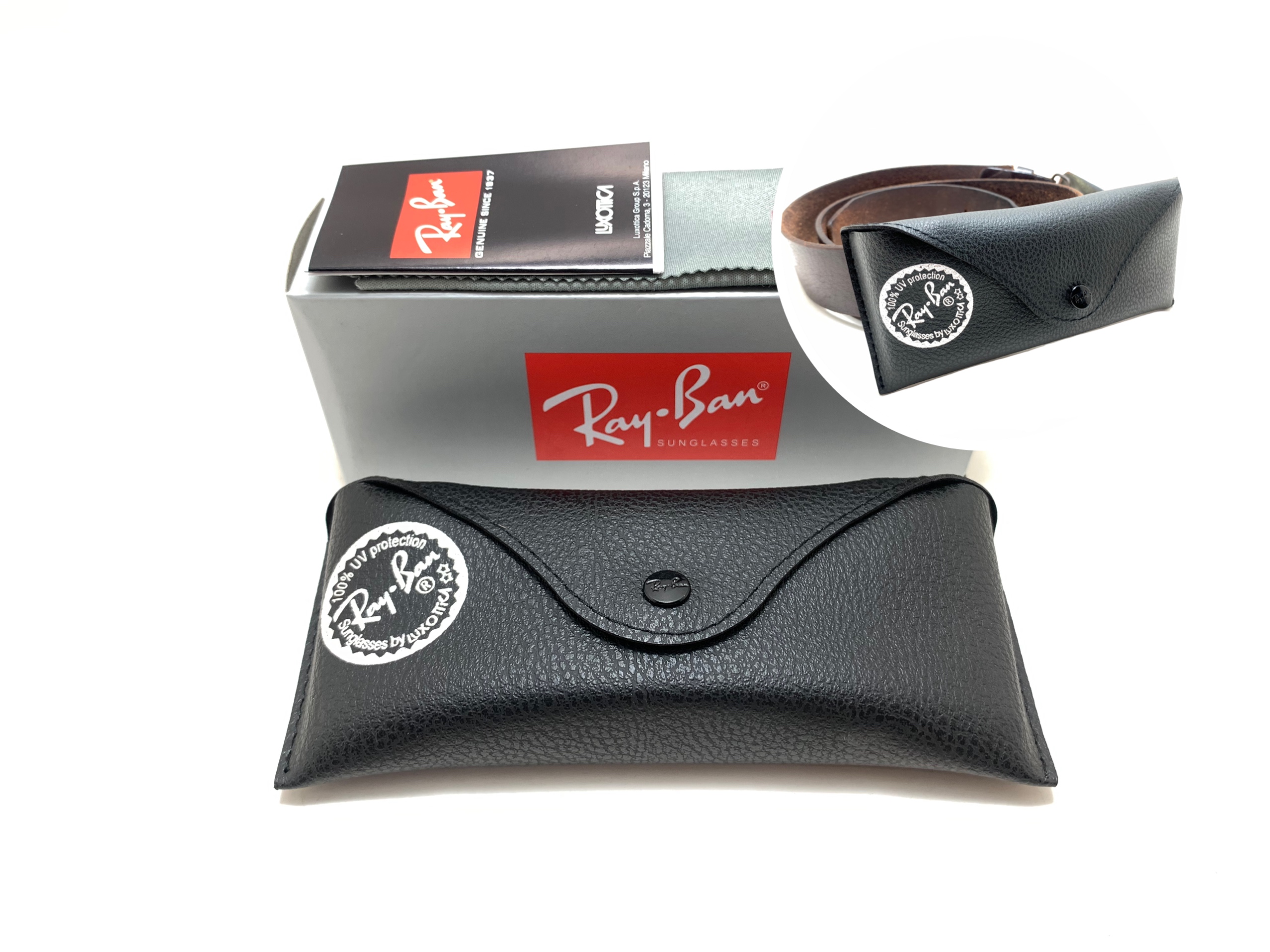 กล่องแว่น Rayban Vintage Classic Black สามารถร้อยเข็มขัด คาดเอวได้ <ดำ>