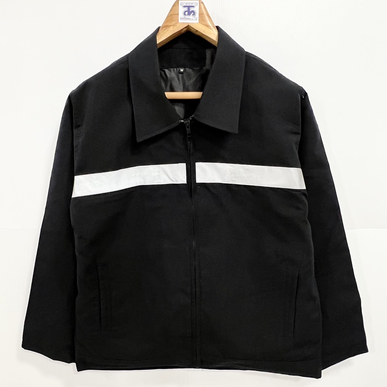 Formal Jacket เสื้อแจ็คเก็ตกึ่งสูทลำลองสีดำ พร้อมแถบสะท้อนแสงคาดอก size M