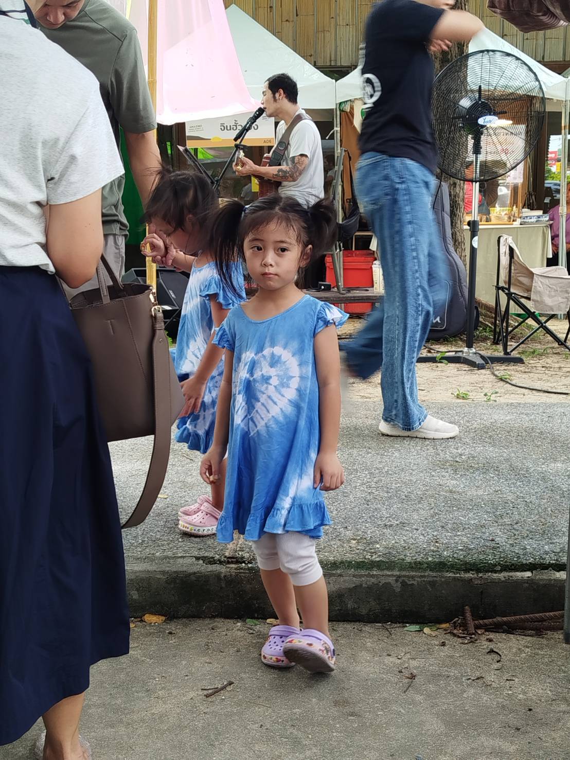 เดรสแขนชายระบาย มัดย้อมสีธรรมชาติ