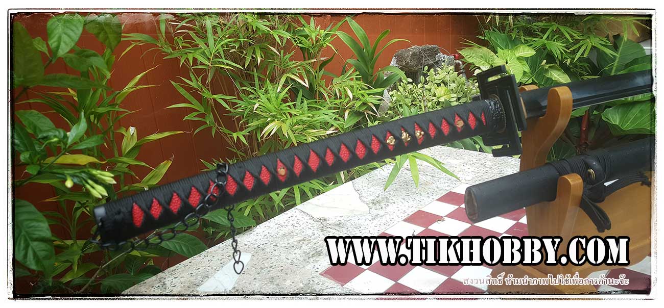 ดาบซามูไร ซันเงสึเปิดคม เหล็ก 1040 กระเบนเทียม ยาว 140 เซน