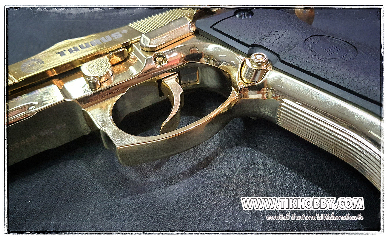ปืนสั้นระบบแก๊สโบลว์แบล็ค รุ่น M92 (M9A1)สีทอง เทารัส DB736GD จาก Double Bell