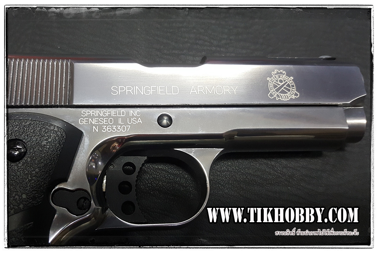 ปืนสั้นระบบแก๊สโบลว์แบล็ค รุ่น M1911 TAC สีเงินเงา ลำกล้อง 3.8 จาก SRC สวยงามมากครับ SRV-10 Platinum
