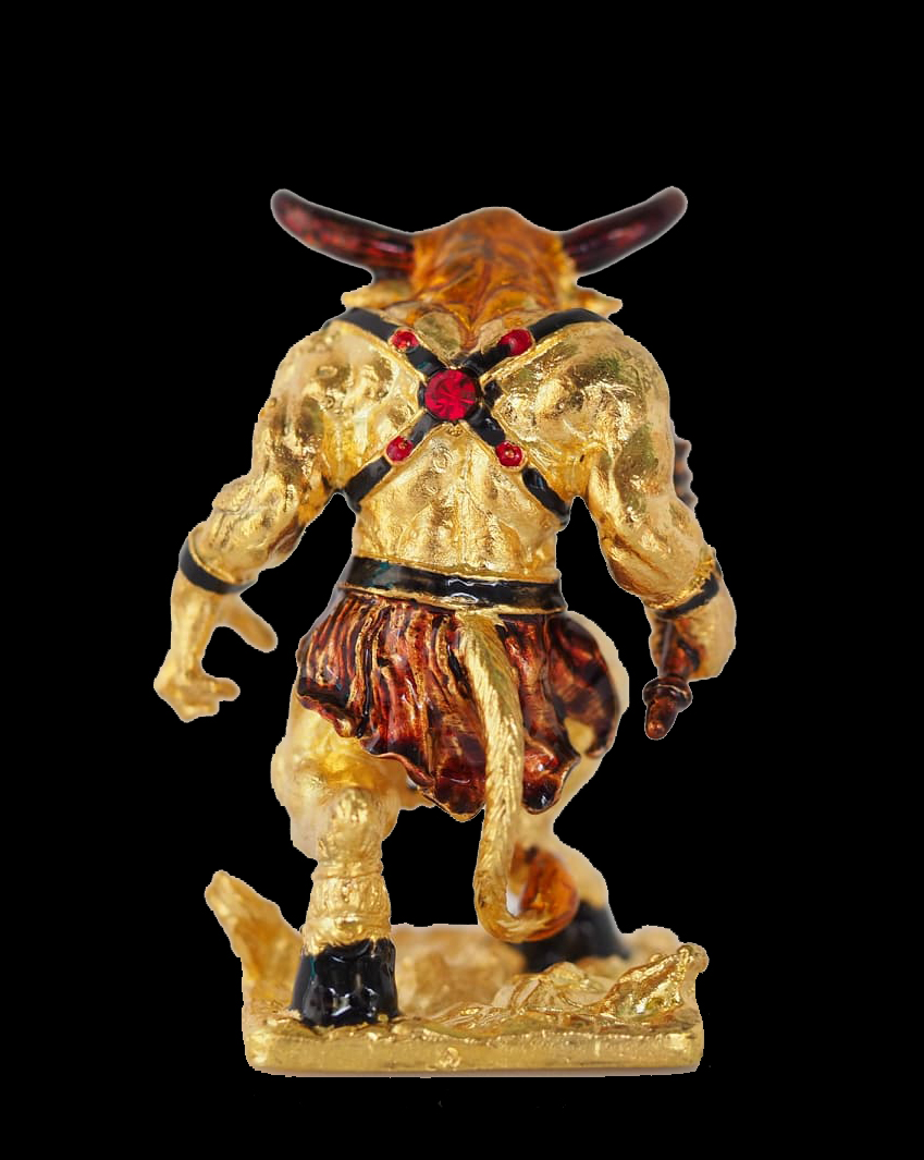 มหิงสา-พยนต์ รุ่นพิทักษ์รักษา เนื้อโลหะกะไหล่ทองลงยา ฝังพลอย หลวงพ่อเงิน วัดบ้านอ้อ อ.โนนไทย จ.นครราชสีมา