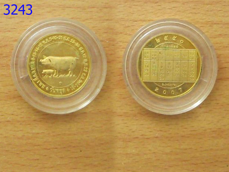 เหรียญหมูเหรียญวันหยุดวันอาทิตย์ปี2550 (3243)