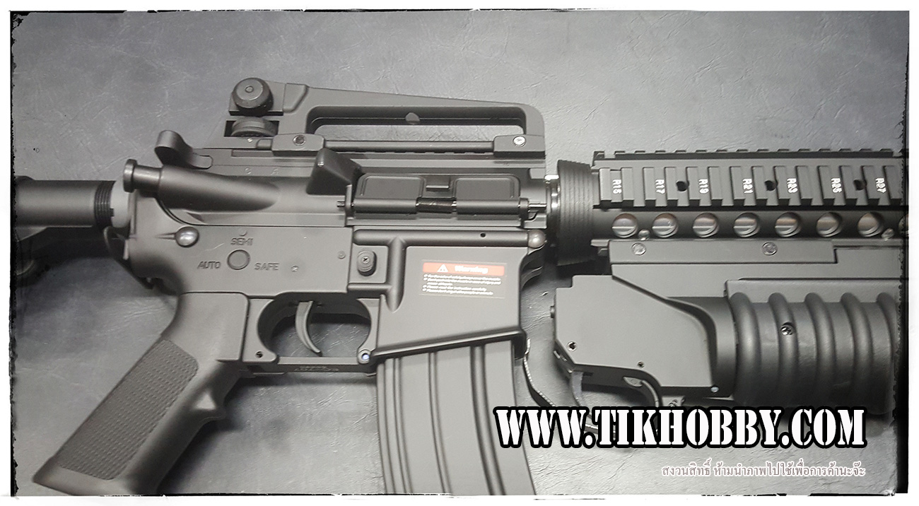 ปืนไฟฟ้า จาก E&C รุ่น 707 S4 งาร Cyber Gun (E&C308+M203 Long ยึดราง)