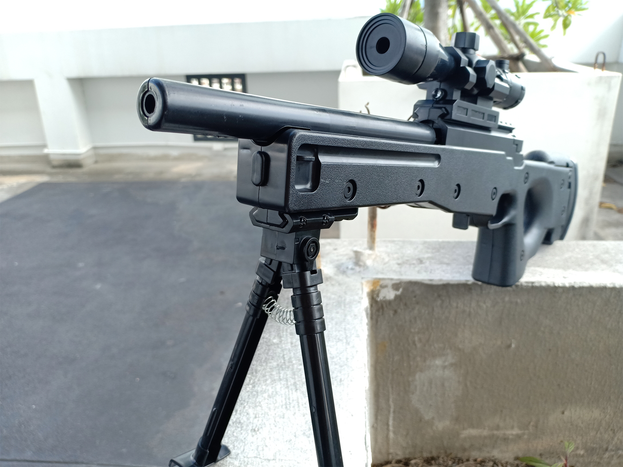 ปืนของเล่น ปืนอัดลม ทรงAWP สีดำ ขนาดยาว 74cm