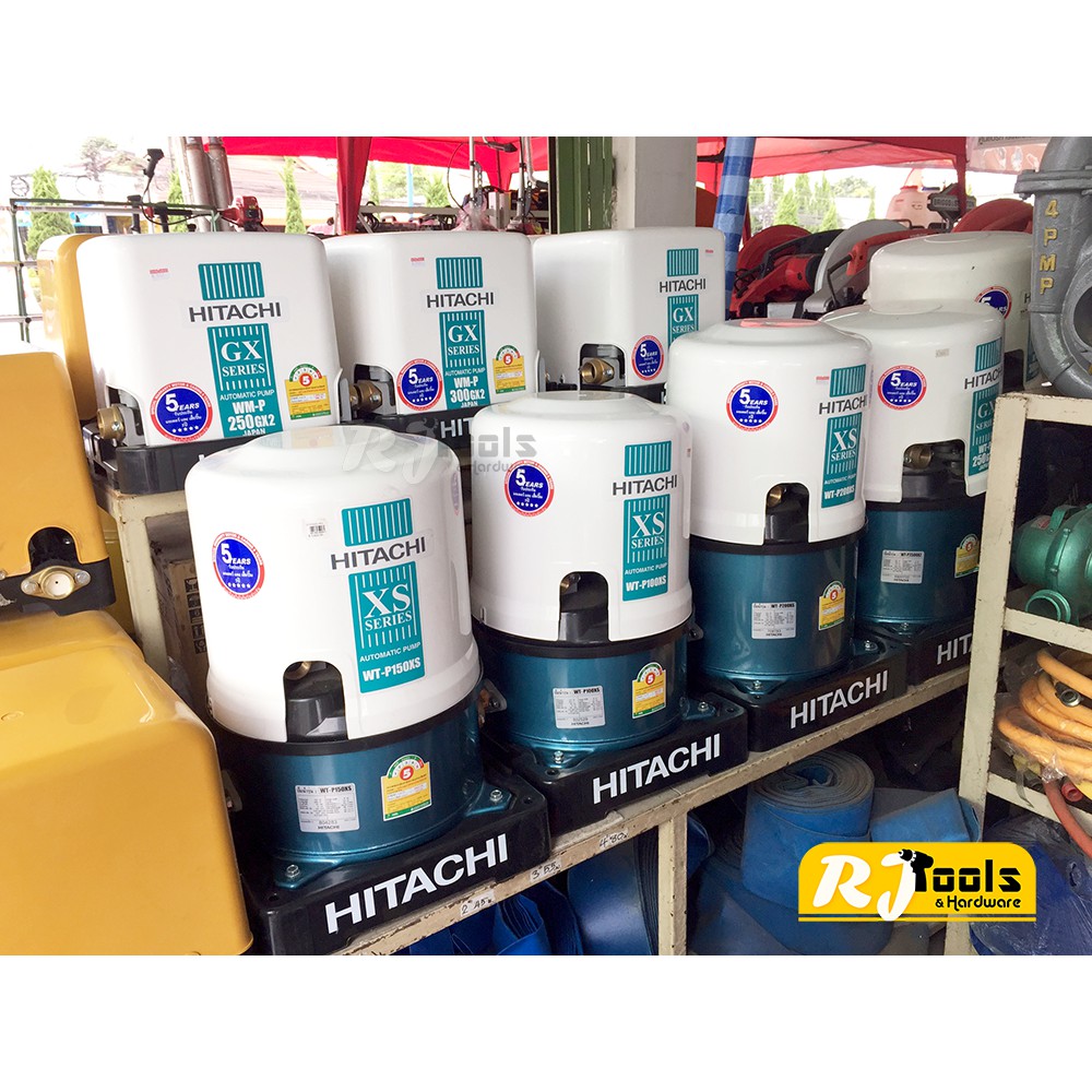 Hitachi ปั้มน้ำ ปั๊มน้ำอัตโนมัติ (ถังกลม) รุ่น WT-P100 ขนาด 100W (คละซีรี่ย์ GX, XS, XX กรุณาสอบถามทางแชท)