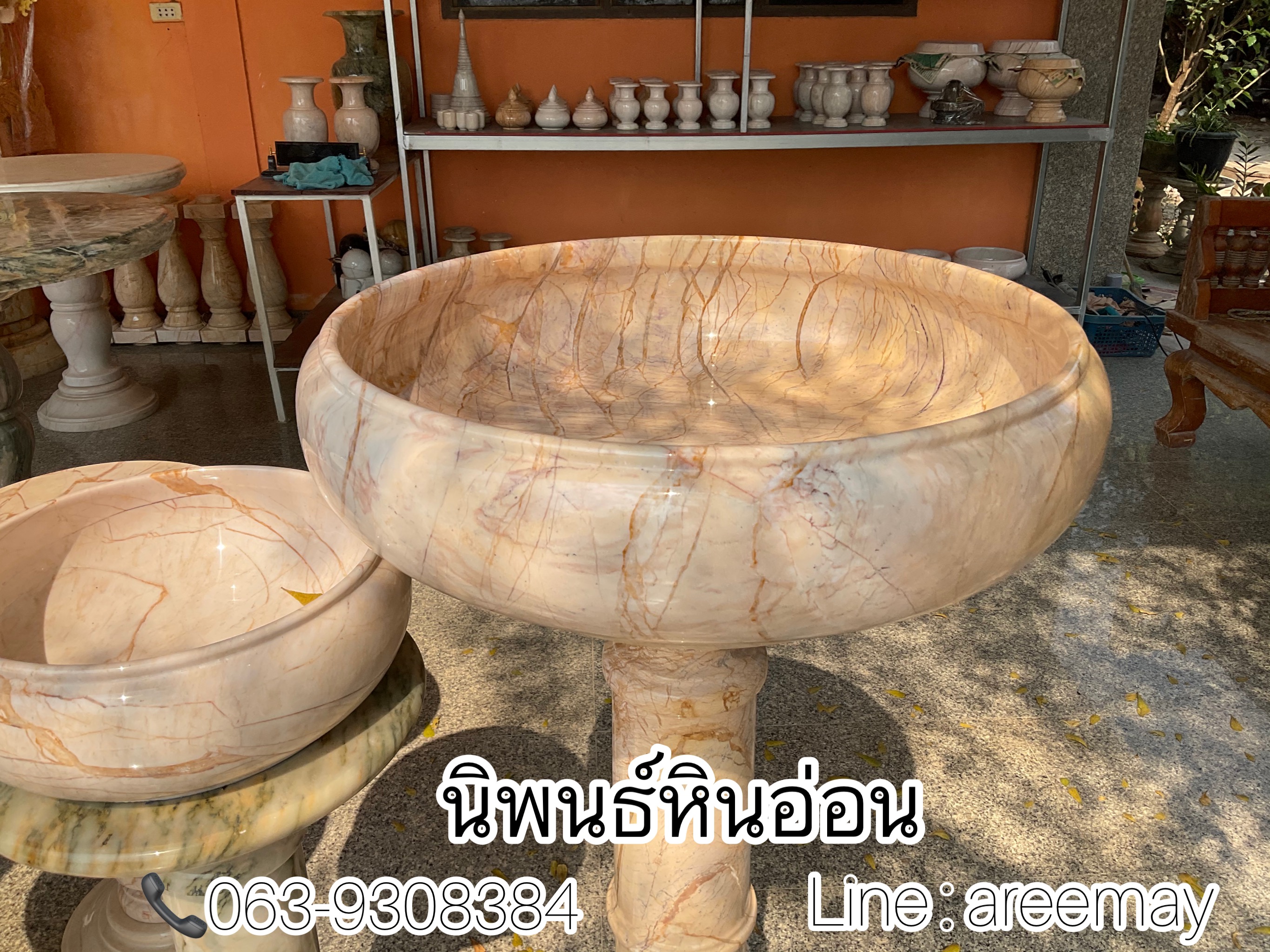 อ่างบัวหินอ่อน ขนาด60ซม. ส่งฟรี