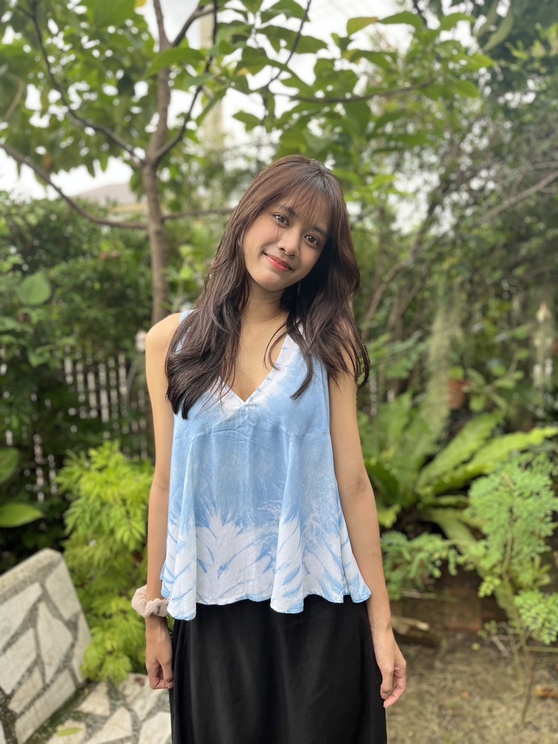 เสื้อคอวี มัดย้อมสีธรรมชาติ