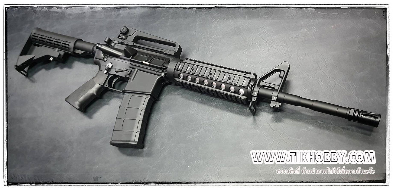 ปืนระบบแก๊สโบลว์แบ็ค M4RIS บอดี้เหล็ก จาก Golden Eagle MC6604 RIS